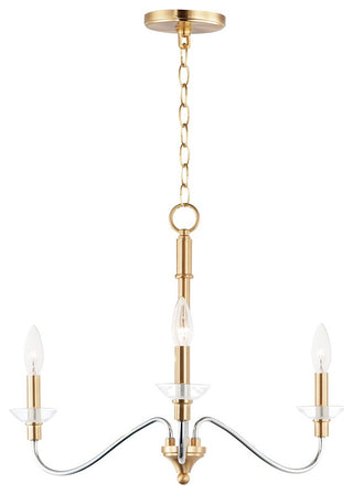 Maxim Lighting Clarion 3-Light Pendant, Polished Chrome/Brass, 25373CLPCSBR