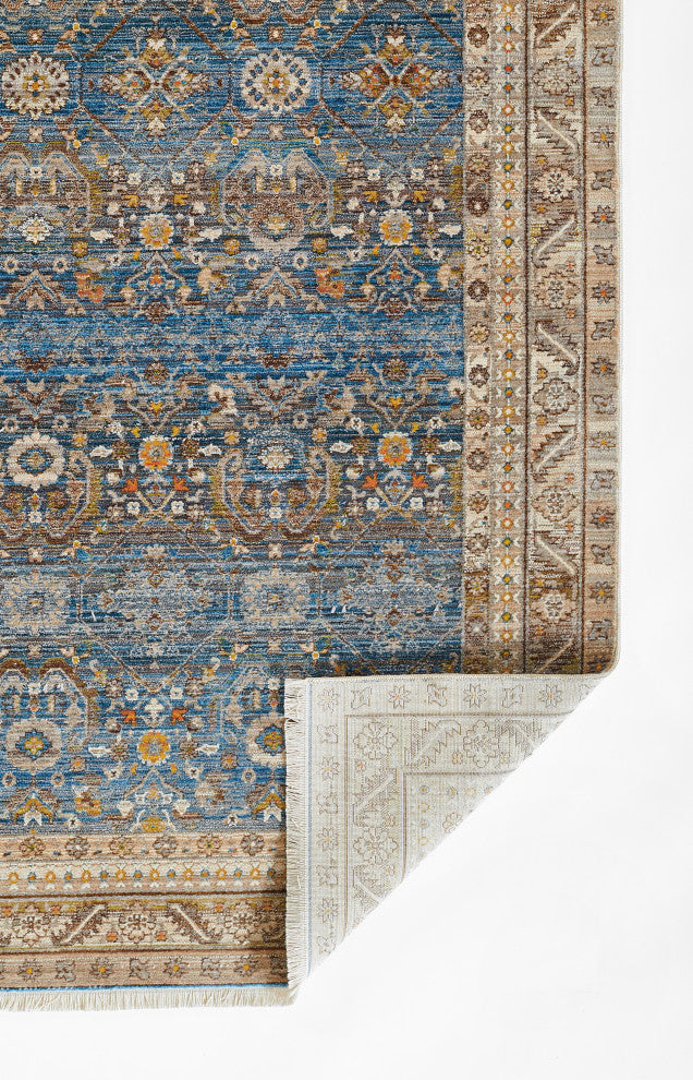Momeni Izmir Polyester Blue Area Rug 5'x5' Round