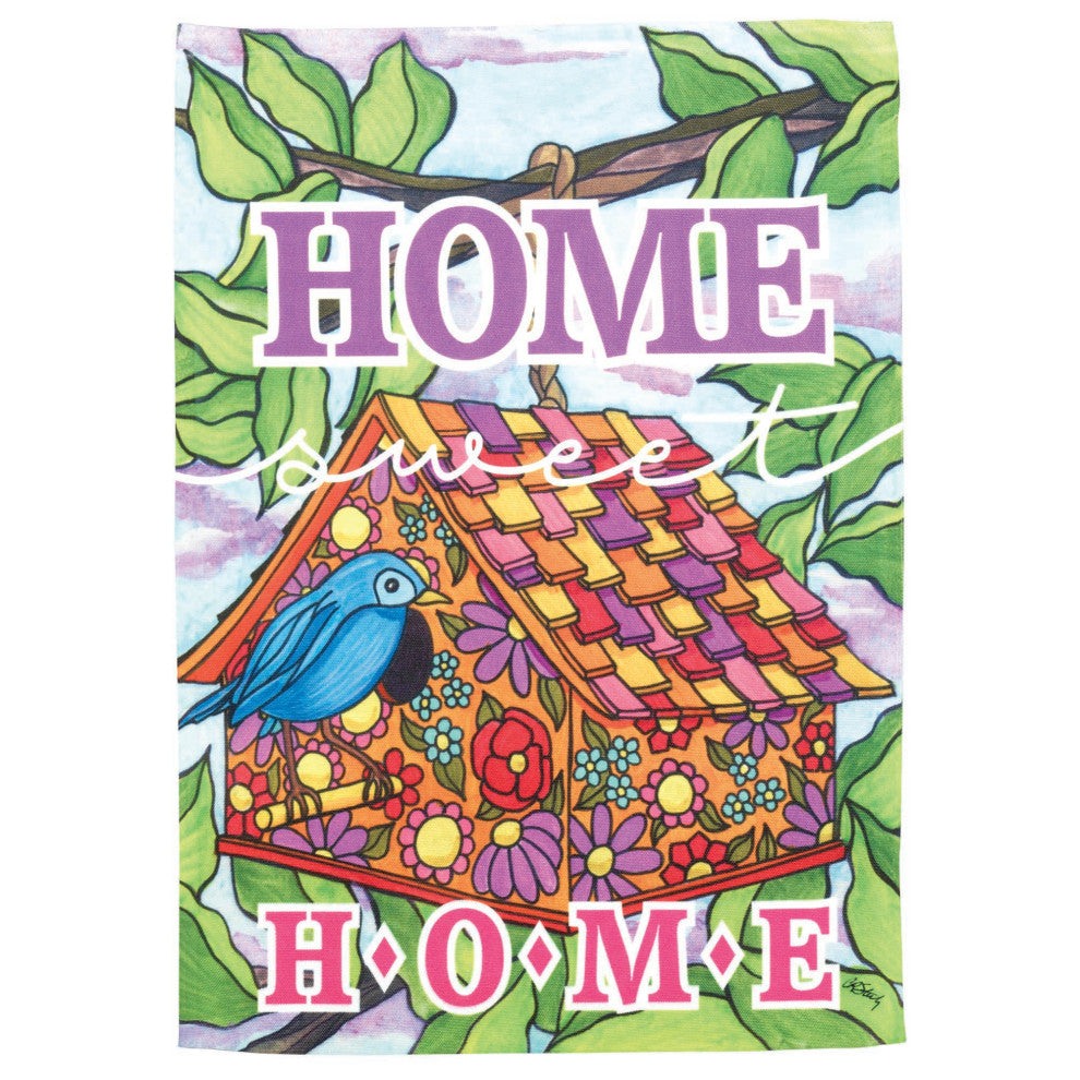 Flag Birdhouse Home Sweet 13x18
