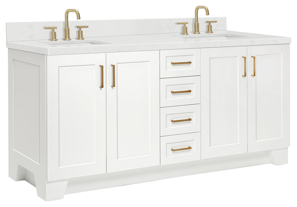 Ariel Taylor 72" Double Rectangular Sinks Bathroom Vanity