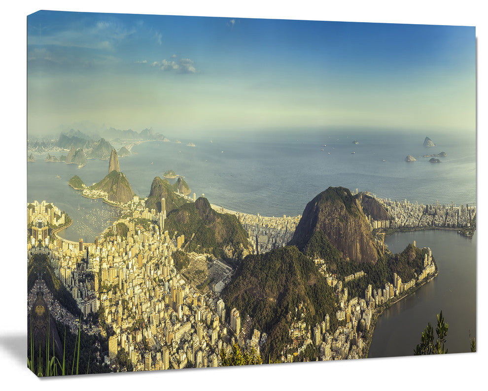 Rio De Janeiro with Copacabana, Landscape Canvas Art Print, 60x40