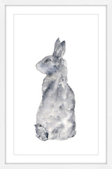 "Rabbit Silhouette" by Thimble Sparrow Framed Painting Print, 30x45