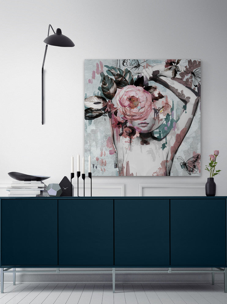 "Floral Crown Beauty II" Painting Print on Wrapped Canvas, 12"x12"
