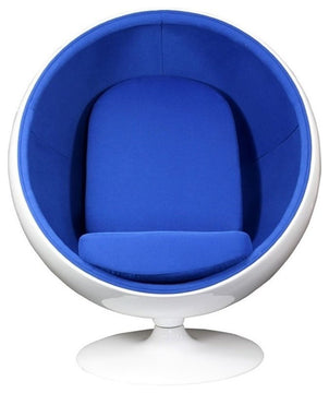 Modern Blue Kaddur Fiberglass Lounge Chair