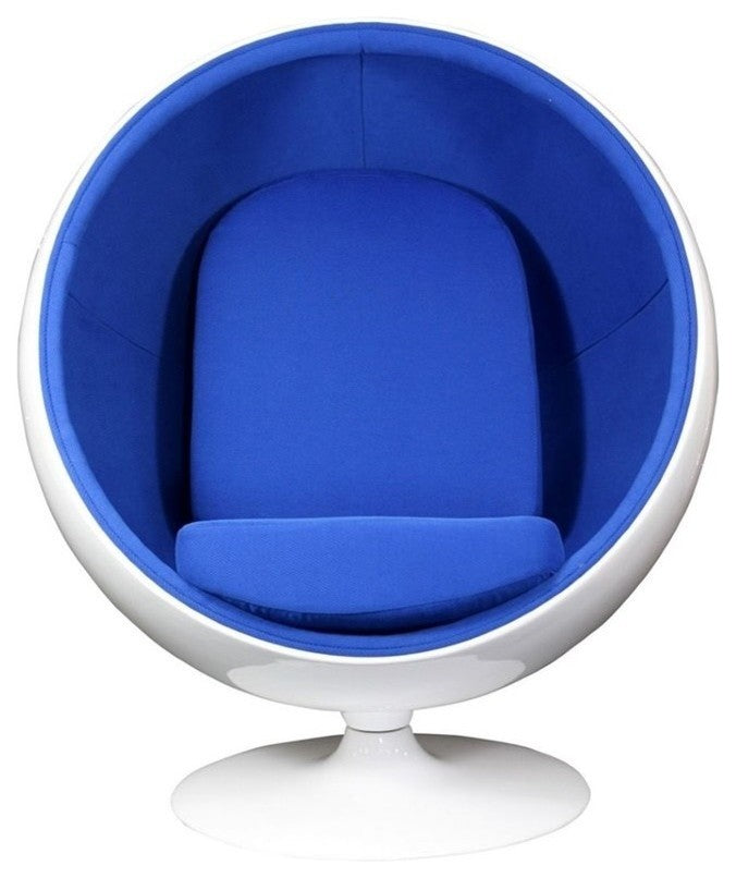Modern Blue Kaddur Fiberglass Lounge Chair