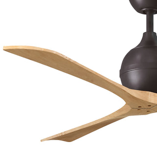 Irene-3 Paddle Fan, Textured Bronze, 60", Light Maple Blades