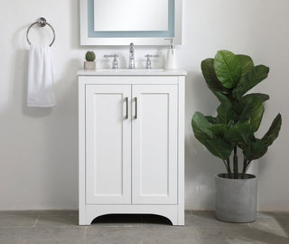 24" Single Bathroom Vanity, White