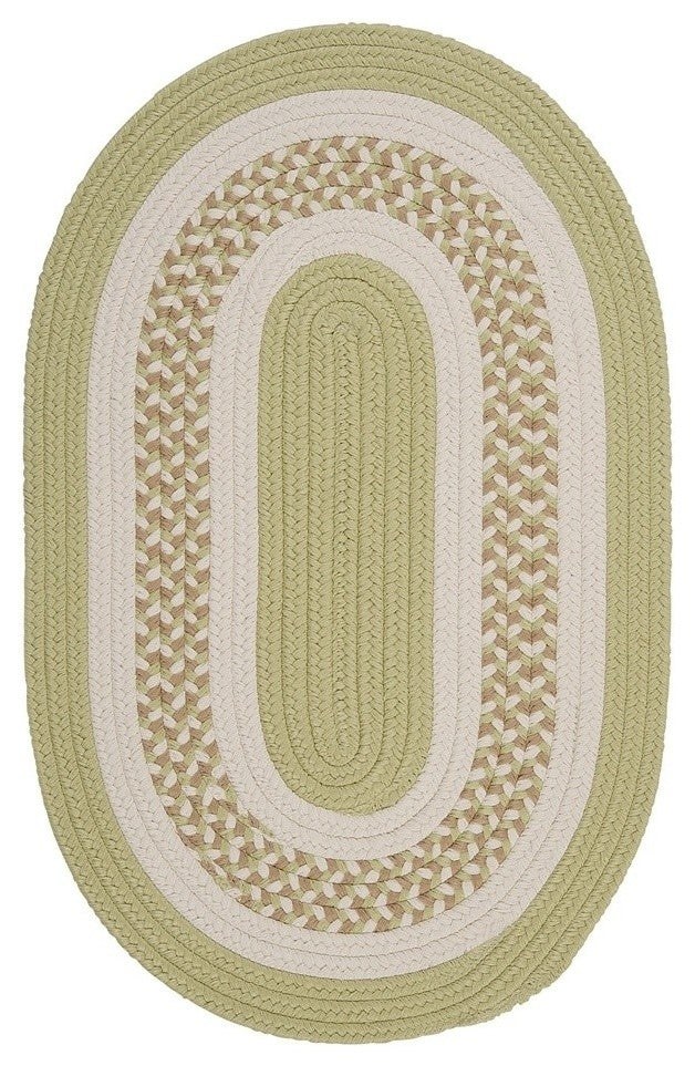 Colonial Mills Flowers Bay FB61 Light Green Indoor/Outdoor Area Rug, Oval 2'x10'