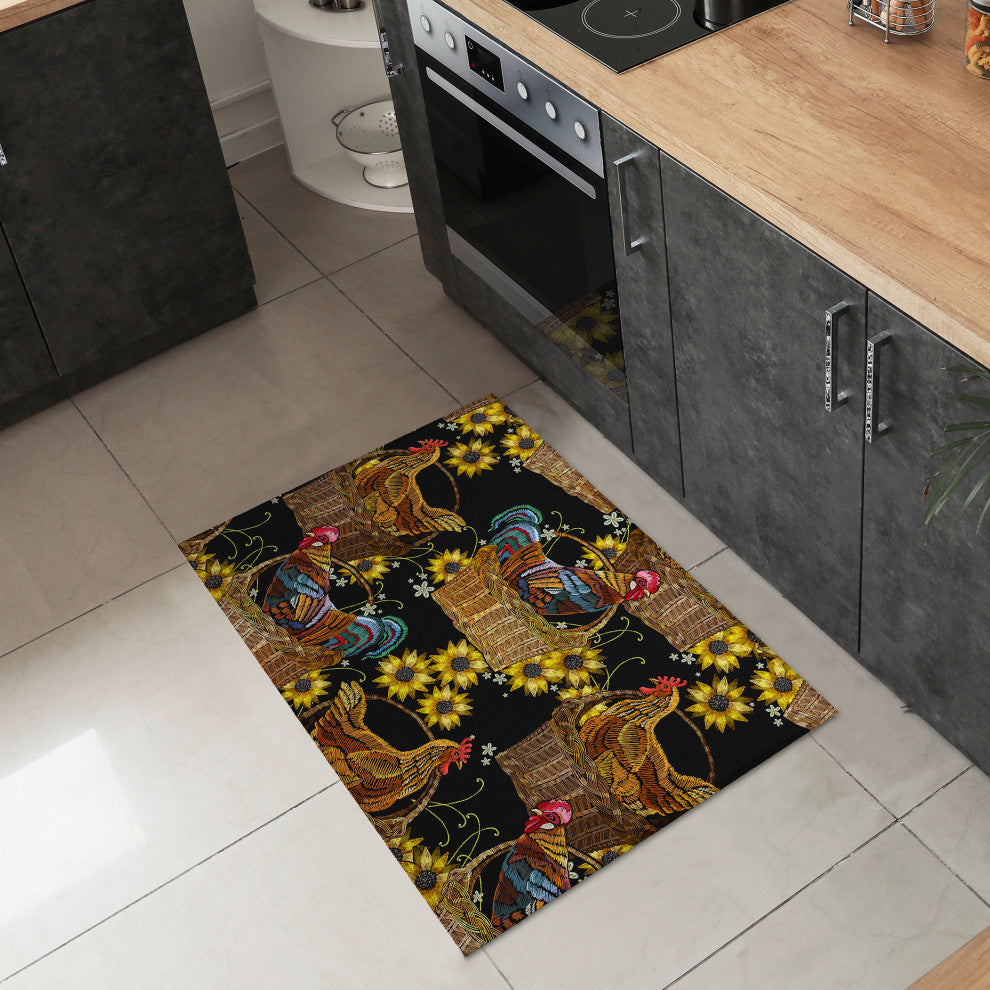 Indoor/Outdoor Kendall KE2 Black Machine Washable 1'8" x 2'6" Rug