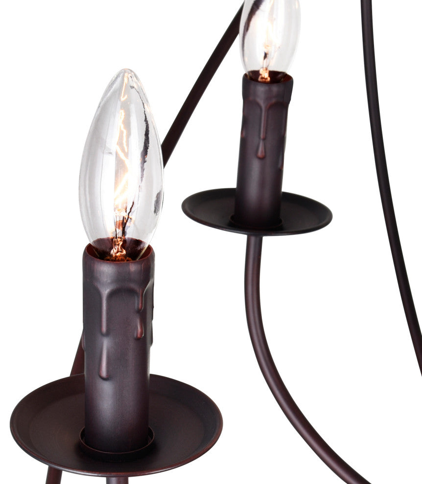 Arza 6 Light Up Chandelier With Brown Finish