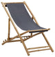 Vidaxl Deck Chair Bamboo and Canvas Dark Gray