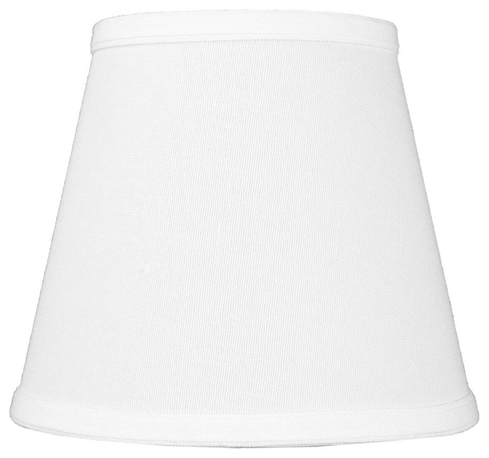 5x8x7 Textured Oatmeal Hard Back Lampshade with White Lining Edison Clip On, White