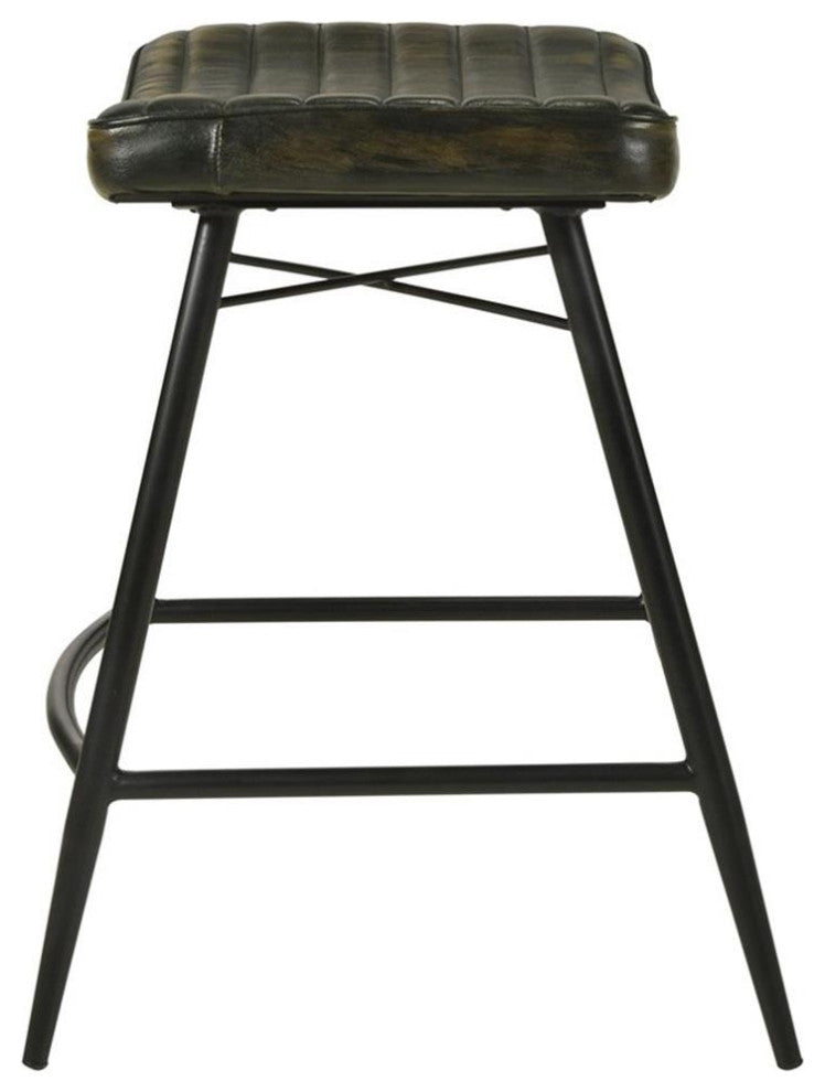 Coaster Bayu Leather Upholstered Counter Height Stool in Espresso