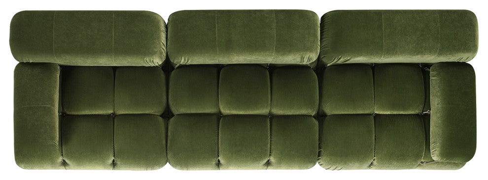 Marcel 109.5" Modular Sofa, Olive Green Performance Velvet