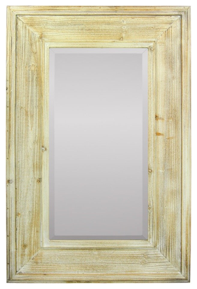 Rustic Mirror In Wooden Frame, Brown