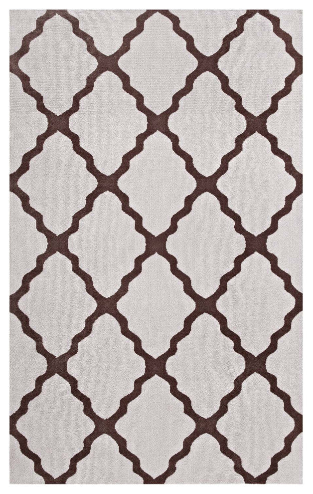 Brown and Gray Marja Moroccan Trellis 5x8 Area Rug