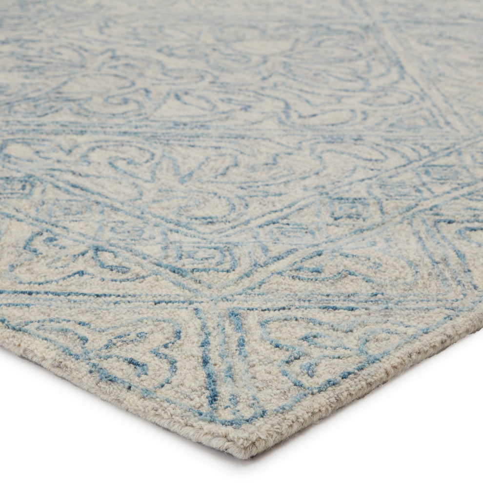 Jaipur Living Carmen Handmade Trellis Blue/ Light Gray Area Rug 12'X15'