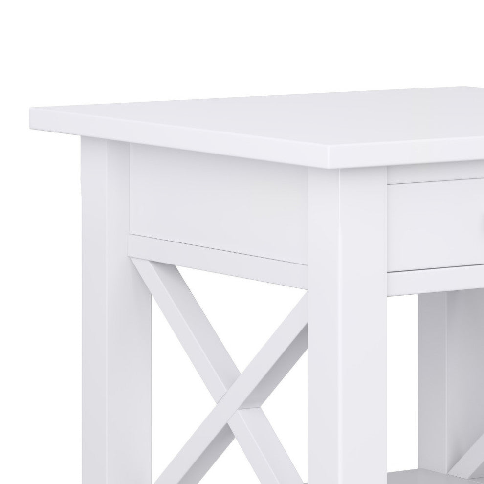 Kitchener SOLID WOOD End Table, White