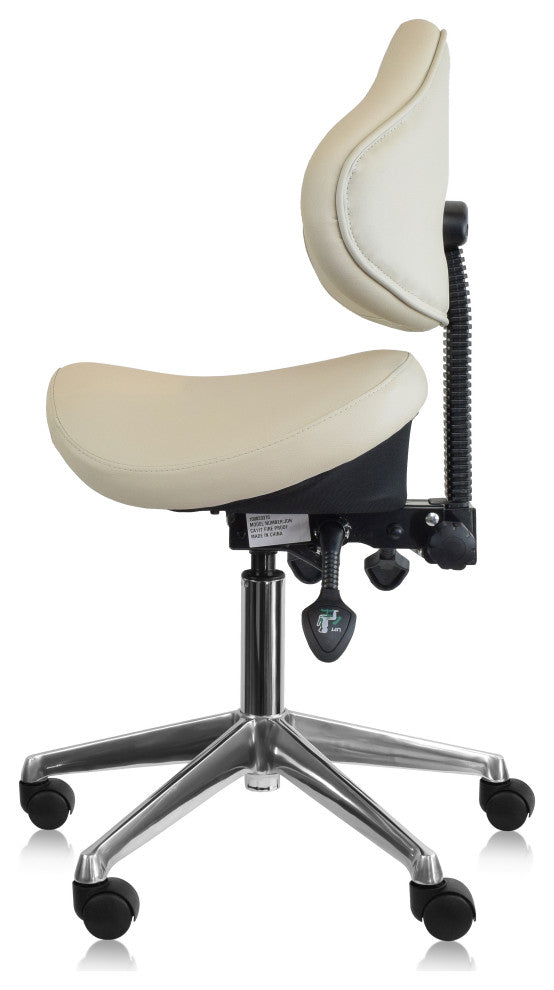 Ergonomic Task Mid Back Saddle Seat Side Office Chair, Beige