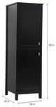 20" Wide Bathroom Linen Storage Freestanding Cabinet, Black