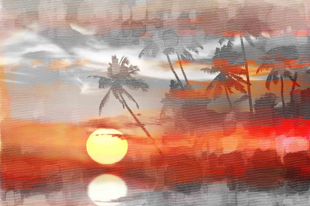 "Reflective Sun" Print on Canvas, 18"x12"