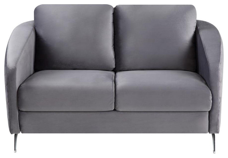 Lilola Home Sofia Gray Velvet Elegant Modern Chic Loveseat Couch