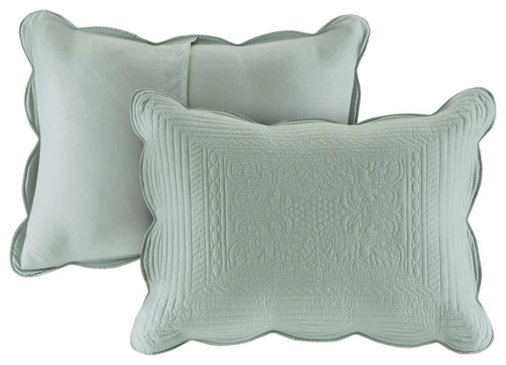 Madison Park Tuscany 3 Piece Reversible Scalloped Edge Quilt Set