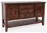 Fairview Transitional Herringbone Contemporary Distressed Acacia Buffet Server