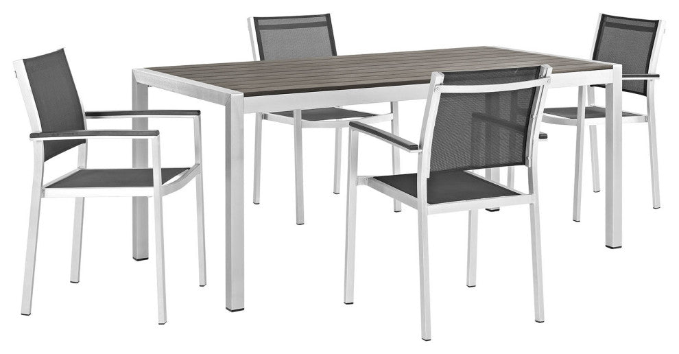 Shore 5-Piece Outdoor Patio Aluminum Dining Set