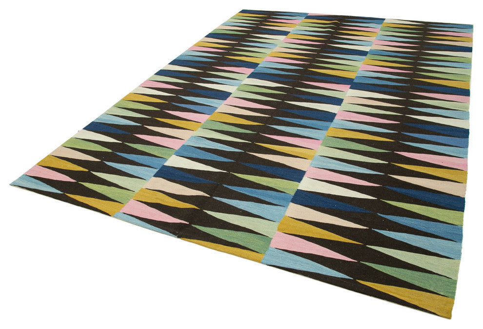 Rug N Carpet - Handwoven Turkish 7' 7'' x 10' 4'' Flatweave Wool Kilim Rug