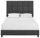 Legends Home Queen Size Grey Squares Upholstered Platform Bed