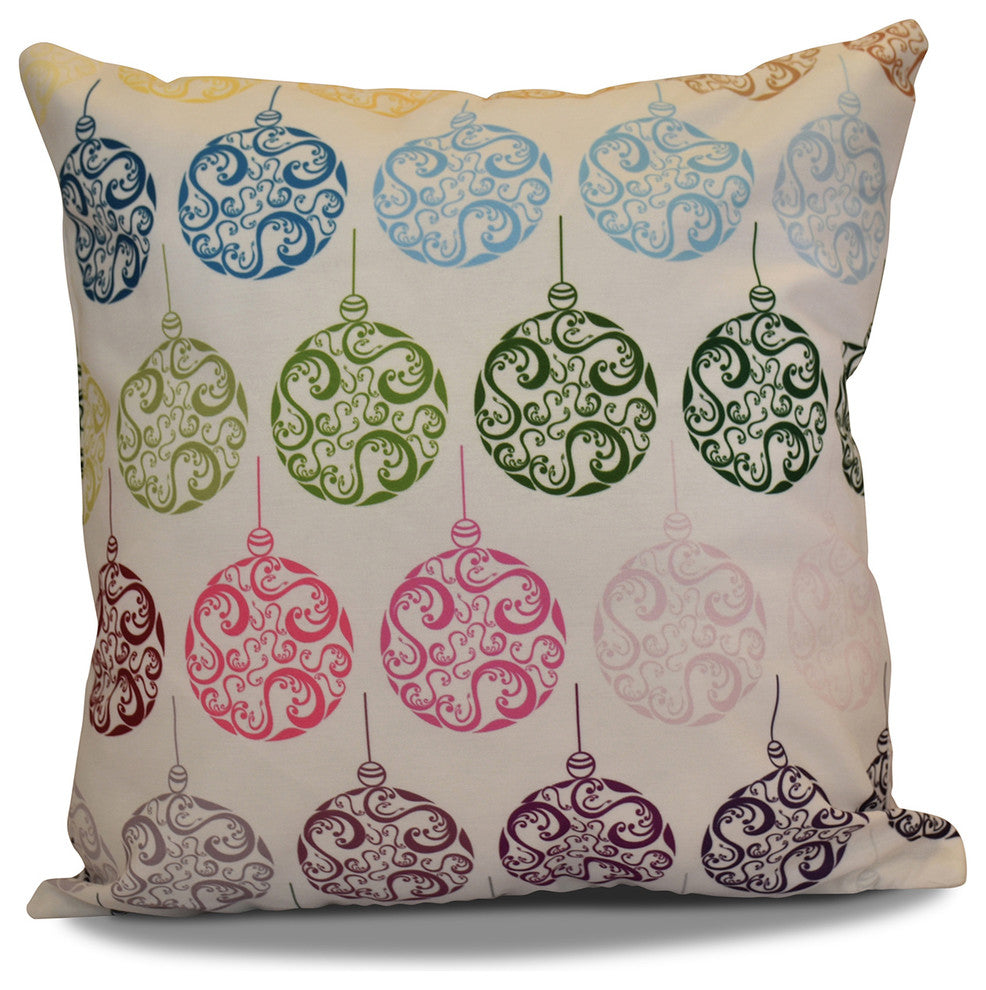 Decorative Holiday Pillow Geometric Print, Teal, 26"x26"