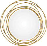 Uttermost Whirlwind Contemporary Iron and MDF Wood Decorative Mirror in Gold