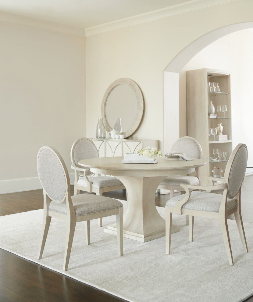 Bernhardt East Hampton Oval Back Side Chair, Cerused Linen