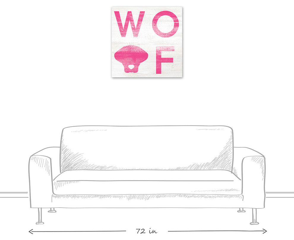 Designs Direct Creative Group Woof Distressed Pink 24x24 Canvas Wall Art