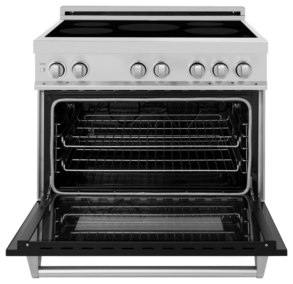 ZLINE 36 Induction Range, Stainless Steel With a Black Matte Door RAIND-BLM-36