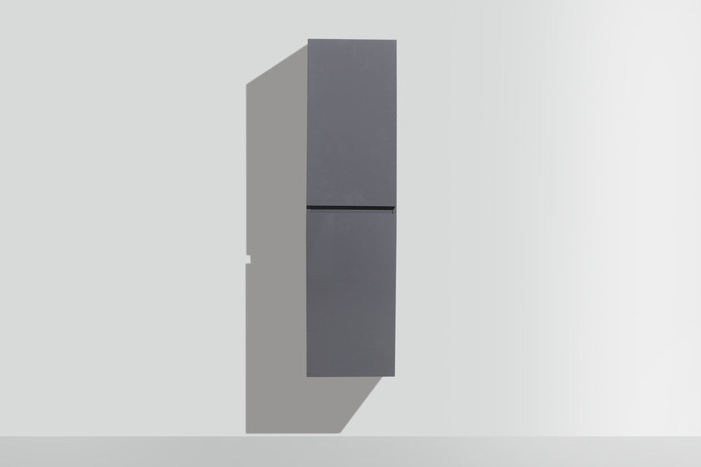 Mob Bathroom Linen Cabinet With 2 Storage Areas, Gloss Gray