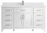 Cambridge 60 Single Bathroom Vanity in White 2" Empira Quartz