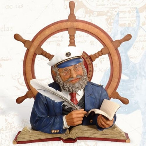 Captain and Ship Wheel Wall Plaque