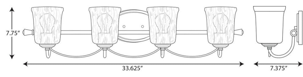 Bowman Collection 4-Light Black Semi-Flush Mount Convertible