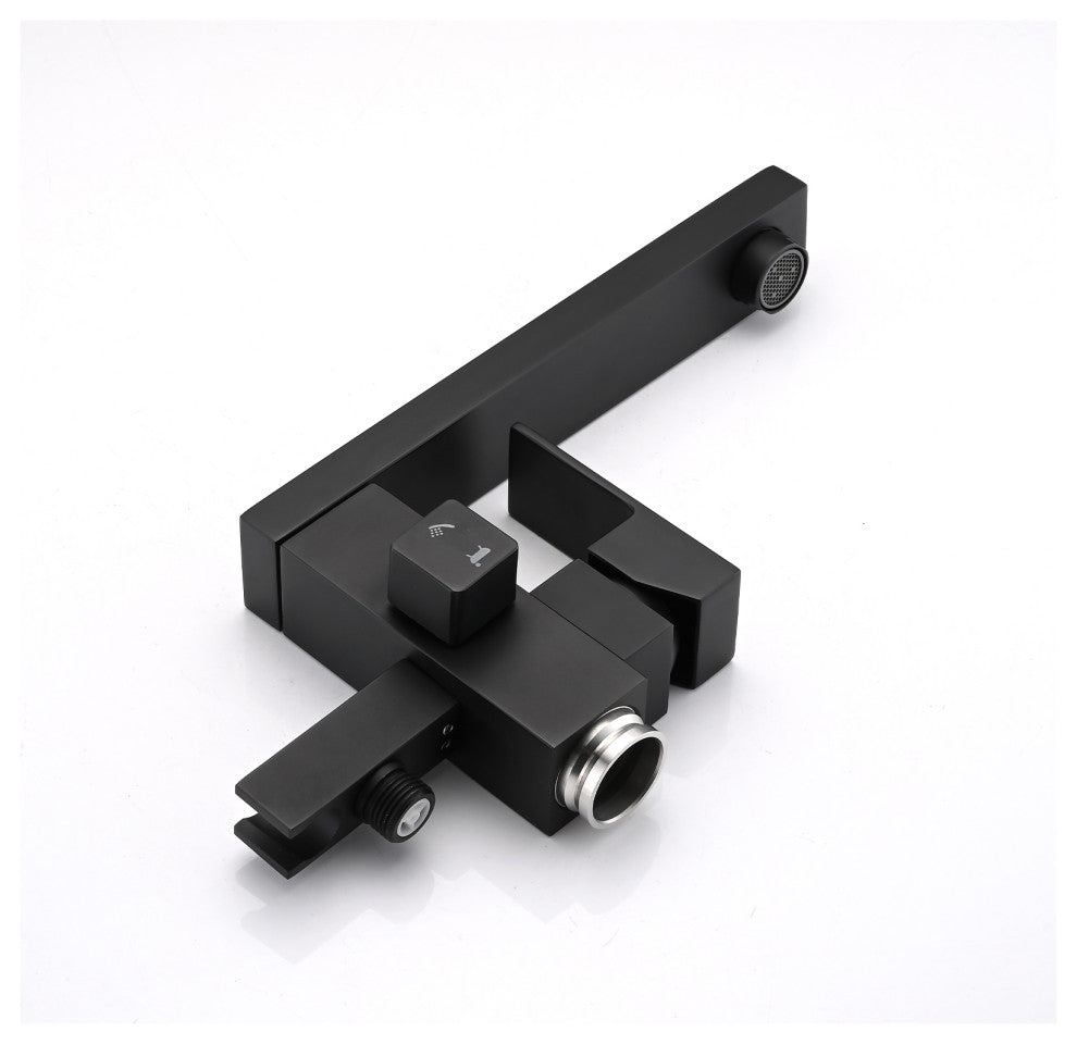 Freestanding Tub Shower Claw Foot Faucet With Handheld Spout, Matte Black