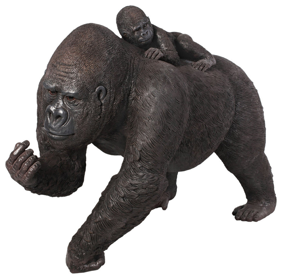 Lowland Gorillas Mother and Child Great Ape Statue
