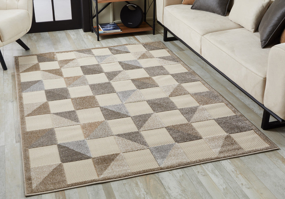 Calla Scope Indoor/Outdoor Rug, Grey, 6'7 X 9'
