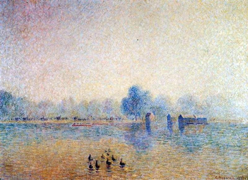 Camille Pissarro The Serpentine Hyde Park Fog Effect Gallery Wrapped Canvas
