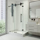 VIGO Winslow Frameless Sliding Shower Enclosure, Matte Black, 36" D X 48" W X 80" H, Left Drain Base