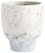 Cyan Small Venice Planter 09608, Antique White Blue Accents