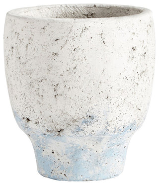 Cyan Small Venice Planter 09608, Antique White Blue Accents