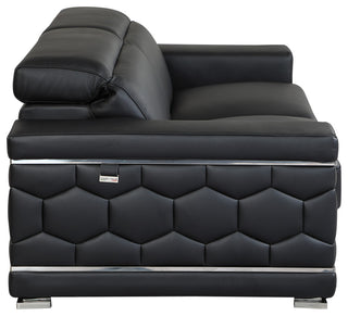 Rome Contemporary Genuine Italian Leather Sofa Black