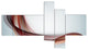 Abstract Brown Upward Waves, Large abstract art, 60"x32", 5 panels