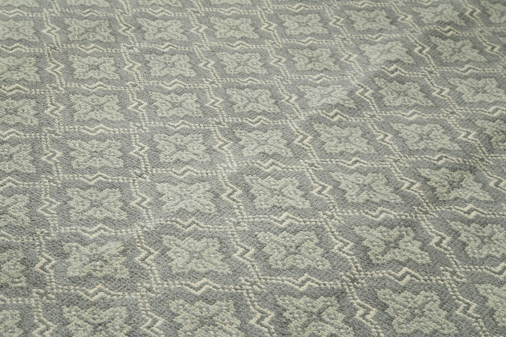 Rug N Carpet - Hand-Knotted Oriental 8' 10" x 11' 8" Soft Grey Oushak Rug